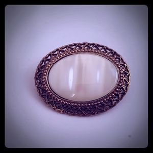 Vintage Gold and Mother of Opal Brooch Pin